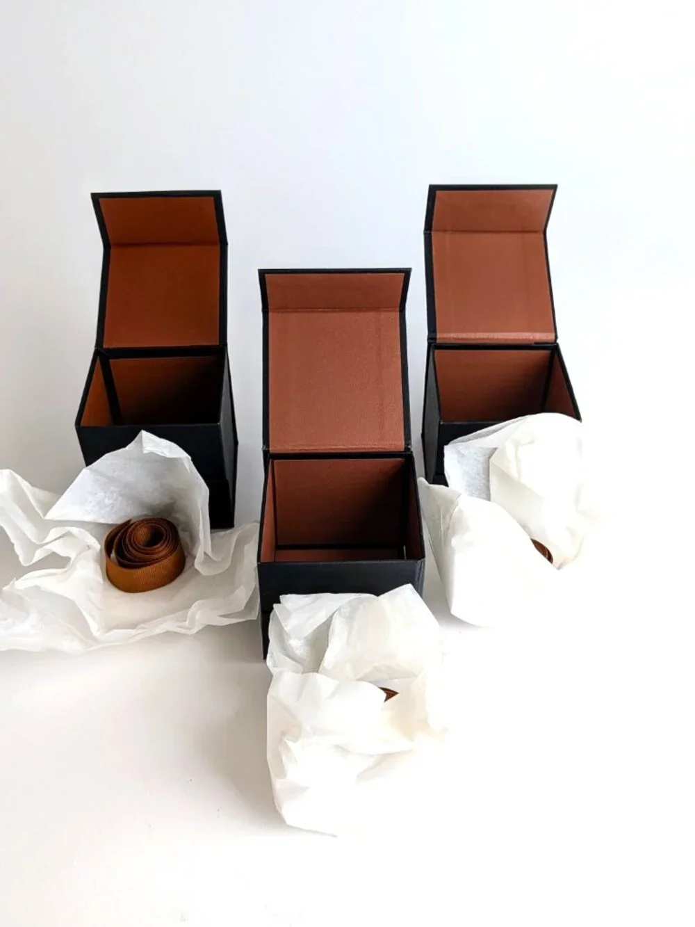 Authentic Coach Gift Box Set of 3 with Ribbons & Tissue Paper